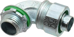 Cooper Crouse-Hinds - 1/2" Trade, Malleable Iron Threaded Angled Liquidtight Conduit Connector - Noninsulated - All Tool & Supply