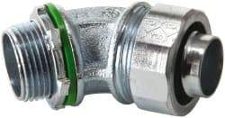 Cooper Crouse-Hinds - 3/4" Trade, Malleable Iron Threaded Angled Liquidtight Conduit Connector - Noninsulated - All Tool & Supply