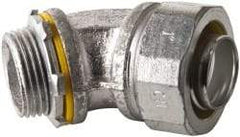 Cooper Crouse-Hinds - 1" Trade, Malleable Iron Threaded Angled Liquidtight Conduit Connector - Noninsulated - All Tool & Supply