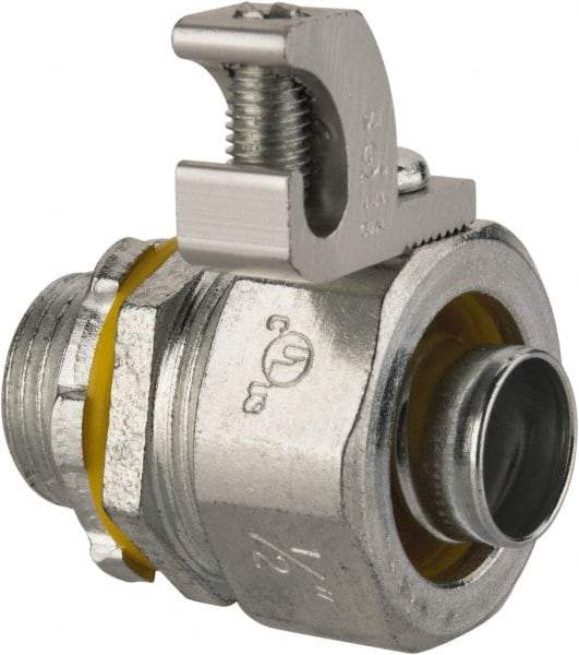 Cooper Crouse-Hinds - 1/2" Trade, Malleable Iron Threaded Straight Liquidtight Conduit Connector - Noninsulated - All Tool & Supply