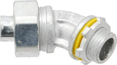 Cooper Crouse-Hinds - 1/2" Trade, Malleable Iron Threaded Angled Liquidtight Conduit Connector - Noninsulated - All Tool & Supply