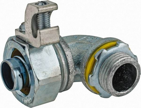 Cooper Crouse-Hinds - 1/2" Trade, Malleable Iron Threaded Angled Liquidtight Conduit Connector - Noninsulated - All Tool & Supply