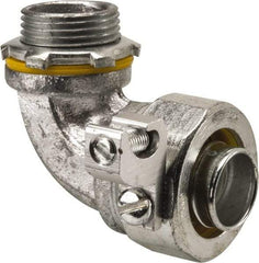 Cooper Crouse-Hinds - 3/4" Trade, Malleable Iron Threaded Angled Liquidtight Conduit Connector - Noninsulated - All Tool & Supply