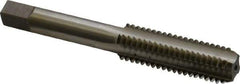 Interstate - 1/2-13 UNC 3B 4 Flute Bright Finish High Speed Steel Straight Flute Standard Hand Tap - Bottoming, Left Hand Thread, 3-3/8" OAL, 1-21/32" Thread Length, H3 Limit, Oversize - All Tool & Supply