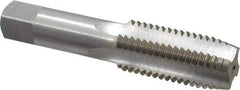 Interstate - 1-1/8 - 7 UNC 3B 4 Flute Bright Finish High Speed Steel Straight Flute Standard Hand Tap - Plug, Left Hand Thread, 5-7/16" OAL, H4 Limit, Oversize - Exact Industrial Supply