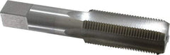 Interstate - 1-1/8 - 12 UNF 3B 4 Flute Bright Finish High Speed Steel Straight Flute Standard Hand Tap - Bottoming, Left Hand Thread, 5-7/16" OAL, 2-9/16" Thread Length, H4 Limit, Oversize - Exact Industrial Supply