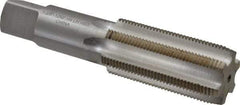 Interstate - 1-3/8 - 12 UNF 3B 4 Flute Bright Finish High Speed Steel Straight Flute Standard Hand Tap - Plug, Left Hand Thread, 6-1/16" OAL, H4 Limit, Oversize - Exact Industrial Supply