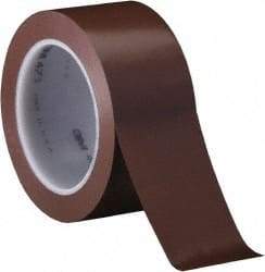 3M - Brown Solid Color Vinyl Tape - 2" Wide x 108' Long x 5.2 mil Thick, General Traffic - All Tool & Supply