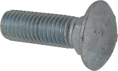 Value Collection - 5/8-11 UNC 2" Length Under Head, Standard Square Neck, Carriage Bolt - Grade 2 Steel, Zinc-Plated Finish - All Tool & Supply