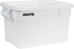 Rubbermaid - 20 Gal, 400 Lb Load Capacity White Polyethylene Tote Container - Nesting, 27.9" Long x 17.4" Wide x 15.1" High, Lid Included - All Tool & Supply