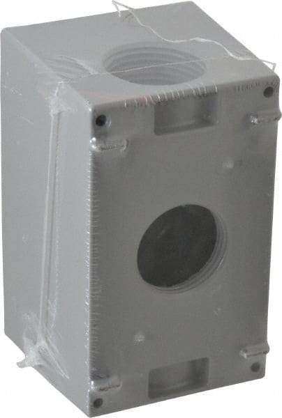 Cooper Crouse-Hinds - 1 Gang, (3) 1" Knockouts, Aluminum Rectangle Outlet Box - 4-1/4" Overall Height x 2-7/8" Overall Width x 2-21/32" Overall Depth, Weather Resistant - All Tool & Supply