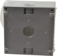 Cooper Crouse-Hinds - 2 Gang, (5) 3/4" Knockouts, Aluminum Rectangle Outlet Box - 4-9/16" Overall Height x 4-5/8" Overall Width x 2-1/16" Overall Depth, Weather Resistant - All Tool & Supply