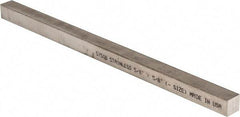 Precision Brand - 12" Long x 5/8" High x 5/8" Wide, Plain Key Stock - Stainless Steel - All Tool & Supply