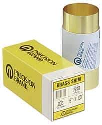 Precision Brand - 100 Inch Long x 6 Inch Wide x 0.02 Inch Thick, Roll Shim Stock - Brass - All Tool & Supply