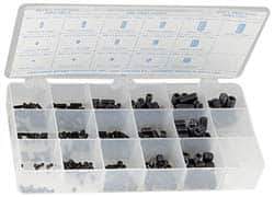 Precision Brand - 375 Piece, M3x0.50 to M8x1.25, Alloy Steel Set Screw Assortment - Hex Head, Hex Drive, 3 to 16mm Long - All Tool & Supply