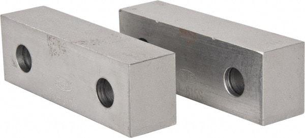 Gibraltar - 6-1/8" Wide x 2" High x 1-1/2" Thick, Flat/No Step Vise Jaw - Soft, Steel, Fixed Jaw, Compatible with 6" Vises - All Tool & Supply