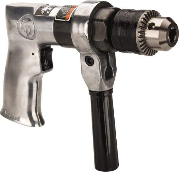 Chicago Pneumatic - 1/2" Keyed Chuck - Pistol Grip Handle, 500 RPM, 1.42 LPS, 3 CFM, 0.5 hp, 90 psi - All Tool & Supply