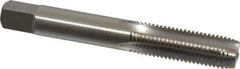 Interstate - M10x1.25 Metric Fine 4 Flute Bright Finish High Speed Steel Straight Flute Standard Hand Tap - Plug, Right Hand Thread, 2-15/16" OAL, 1-1/4" Thread Length, D3 Limit, Oversize - All Tool & Supply