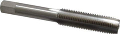 Interstate - M12x1.25 Metric Fine 4 Flute Bright Finish High Speed Steel Straight Flute Standard Hand Tap - Plug, Right Hand Thread, 3-3/8" OAL, 1-21/32" Thread Length, D3 Limit, Oversize - All Tool & Supply