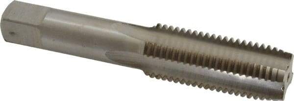 Interstate - M22x2.50 Metric Coarse 4 Flute Bright Finish High Speed Steel Straight Flute Standard Hand Tap - Plug, Right Hand Thread, 4-11/16" OAL, 2-7/32" Thread Length, D4 Limit, Oversize - All Tool & Supply