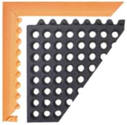 Notrax - 5' Long x 2" Wide x 3/4" Thick, Anti-Fatigue Modular Matting Ramp Edge - Female, Orange, Series 551 - All Tool & Supply