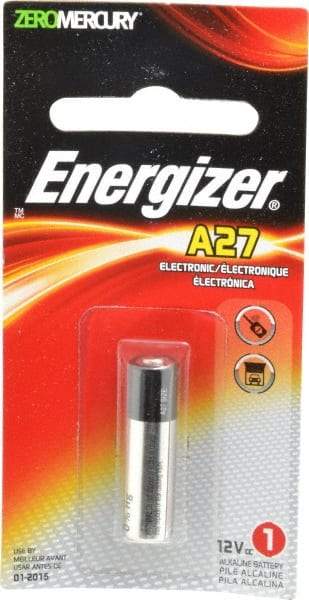 Energizer - Size A27, Alkaline, Standard Battery - 12 Volts, Flat Terminal - All Tool & Supply