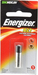 Energizer - Size A27, Alkaline, Standard Battery - 12 Volts, Flat Terminal - All Tool & Supply