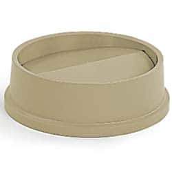 Rubbermaid - Round Lid for Use with 22 Gal Round Trash Cans - Beige, High-Impact Polystyrene, For Untouchable Trash Cans - All Tool & Supply