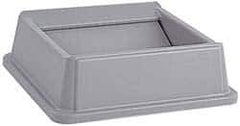 Rubbermaid - Square Lid for Use with 35 & 50 Gal Square Trash Cans - Gray, High-Impact Polystyrene, For Untouchable Trash Cans - All Tool & Supply