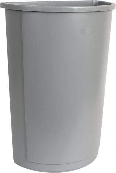 Rubbermaid - 21 Gal Gray Half-Round Trash Can - Polyethylene, 28" High x 21" Long x 11" Wide - All Tool & Supply