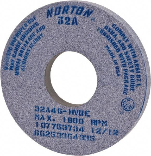 Norton - 14" Diam x 5" Hole x 1" Thick, I Hardness, 46 Grit Surface Grinding Wheel - Ceramic, Type 1, Coarse Grade, 1,800 Max RPM, Vitrified Bond, No Recess - All Tool & Supply