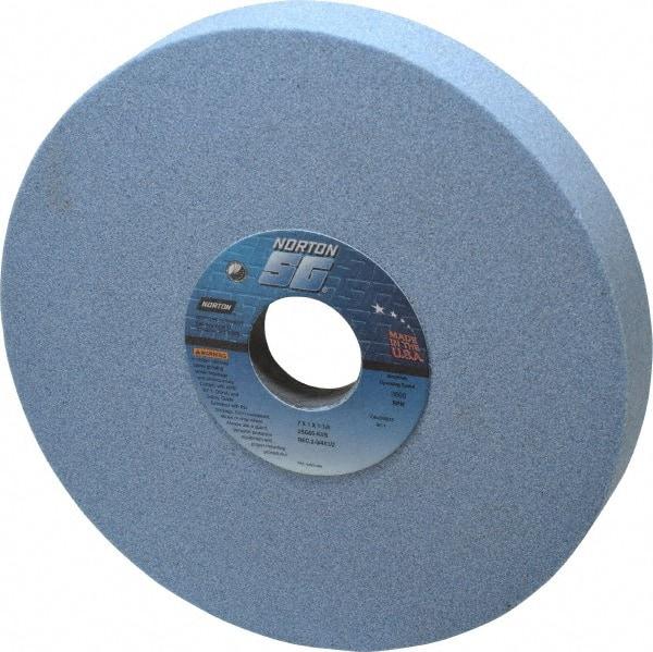 Norton - 7" Diam x 1-1/4" Hole x 1" Thick, K Hardness, 60 Grit Surface Grinding Wheel - Ceramic, Type 5, Medium Grade, 3,600 Max RPM, Vitrified Bond, One-Side Recess - All Tool & Supply