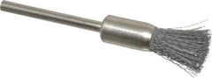 Anderson - 5/16" Brush Diam, Crimped, End Brush - 1/8" Diam Shank, 25,000 Max RPM - All Tool & Supply