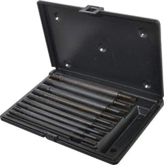 Walton - #0 to 1/2" Tap Extension Set - Alloy Steel, 8" Overall Length, 5/8" Max Outside Diam, 0.219, 0.318, 0.323, 0.367, 0.381, (4) 0.255" Extension Shank Diam, 9 Piece Set - All Tool & Supply