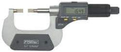 Fowler - 3" to 4" Mechanical Blade Micrometer - 0.0002" Accuracy, 0.001mm Graduation, 0.03" Blade Thickness, Friction Thimble, Digital Counter - All Tool & Supply