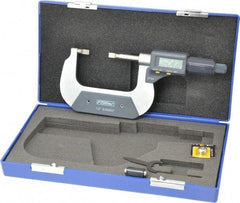 Fowler - 1" to 2" Mechanical Blade Micrometer - 0.0002" Accuracy, 0.001mm Graduation, 0.03" Blade Thickness, Friction Thimble, Digital Counter - All Tool & Supply