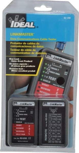 Ideal - STP & UTP Cable Tester - 10BaseT, T568A & T568B Connectors - All Tool & Supply