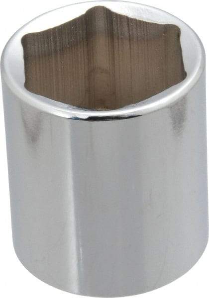 Proto - 1/2" Drive, Standard Hand Socket - 6 Points, 1-3/4" OAL, Chrome Finish - All Tool & Supply