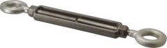 Made in USA - 2,200 Lb Load Limit, 1/2" Thread Diam, 6" Take Up, Stainless Steel Eye & Eye Turnbuckle - 7-1/2" Body Length, 3/4" Neck Length, 13" Closed Length - All Tool & Supply