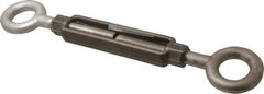 Made in USA - 5,200 Lb Load Limit, 3/4" Thread Diam, 6" Take Up, Stainless Steel Eye & Eye Turnbuckle - 8-1/8" Body Length, 1-1/16" Neck Length, 17-3/4" Closed Length - All Tool & Supply