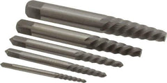 Interstate - 5 Piece Spiral Flute Screw Extractor Set - Screw Range 3/16 to 3/4" - All Tool & Supply