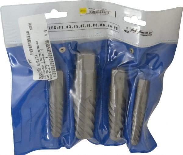 Interstate - 4 Piece Spiral Flute Screw Extractor Set - Screw Range 3/4 to 2-1/8" - All Tool & Supply