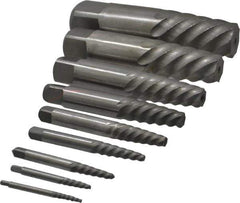 Interstate - 9 Piece Spiral Flute Screw Extractor Set - Screw Range 3/16 to 2-1/8" - All Tool & Supply