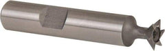 Whitney Tool Co. - 3/8" Diam x 1/8" Width of Cut, 45° Included Angle, High Speed Steel Dovetail Cutter - 3/8" Shank Diam, 1-15/16" Shank Length, 2-1/8" Overall Length, Weldon Flat, Uncoated - All Tool & Supply