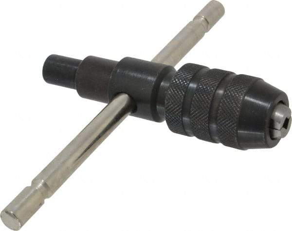 Made in USA - 1/2 to 3/4" Tap Capacity, T Handle Tap Wrench - 4-1/2" Overall Length - All Tool & Supply