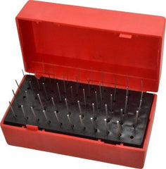 Value Collection - 50 Piece, 0.0115-0.0605 Inch Diameter Plug and Pin Gage Set - Plus 0.0002 Inch Tolerance, Class ZZ - All Tool & Supply