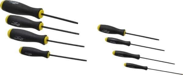 Bondhus - 8 Piece, 0.05 to 5/32" Ball End Hex Driver Set - Comes in Vinyl Pouch - All Tool & Supply