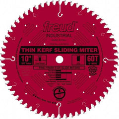 Freud - 10" Diam, 5/8" Arbor Hole Diam, 60 Tooth Wet & Dry Cut Saw Blade - Carbide-Tipped, Standard Round Arbor - All Tool & Supply