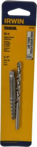 Irwin - 2 Piece Spiral Flute Screw Extractor & Drill Set - Screw Range 9/32 to 3/8" - All Tool & Supply