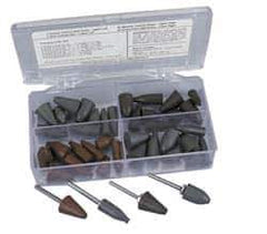 Cratex - 44 Piece Rubber Point & Mandrel Set - Includes 40 Points & 4 Mandrels - All Tool & Supply